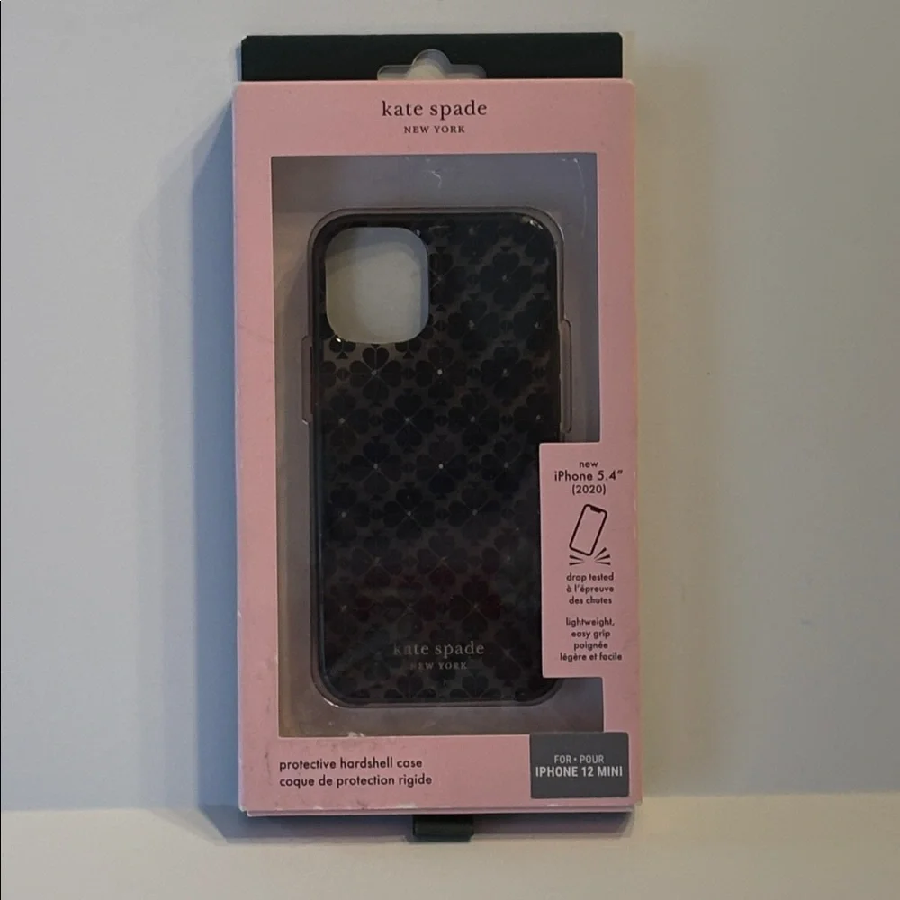 Kate Spade Apple iPhone 12 Mini Protective Hardshell Case in Black Spade